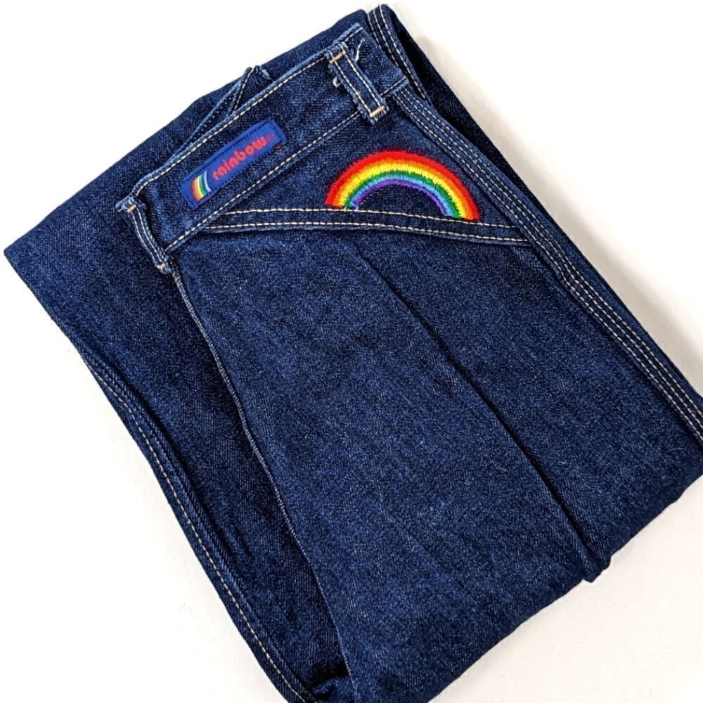 70's Rainbow Straight Wide Denim